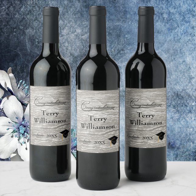 Rustic Western Barn Board Graduation party Wine Label (Creator Uploaded)