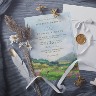 Rustic Western Barn Countryside Elegant Wedding Invitation