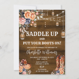 Rustic Western Birthday Party Invitation