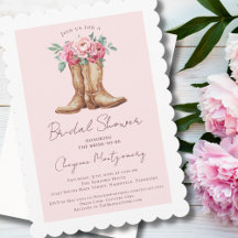 Rustic Western Bridal Shower Blush Pink Floral