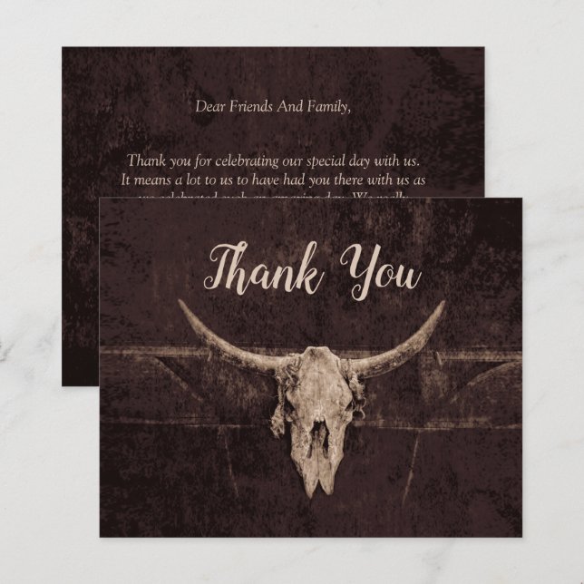 Rustic Western Brown Bull Skull Wedding Budget (Front/Back)