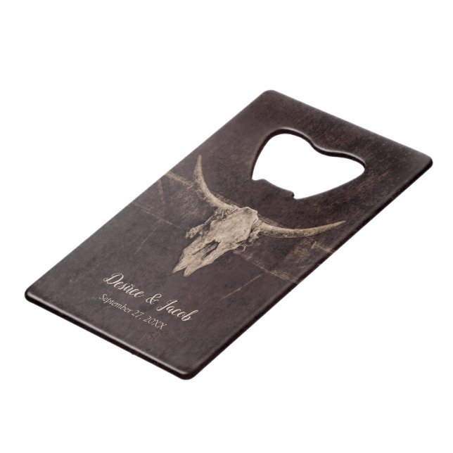Rustic Western Bull Skull Wedding Country Texture (Front Angled)