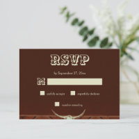 Rustic Western Bull Skull Wedding RSVP