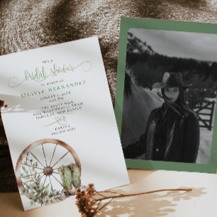 Rustic Western Calligraphic Bridal Shower Invitation