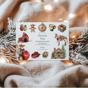 Rustic Western Christmas  Invitation