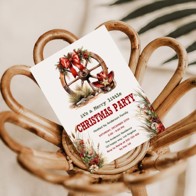Rustic Western Christmas Party         Invitation (Creator Uploaded)
