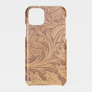 rustic western country cowboy tooled leather iPhone 11 pro case