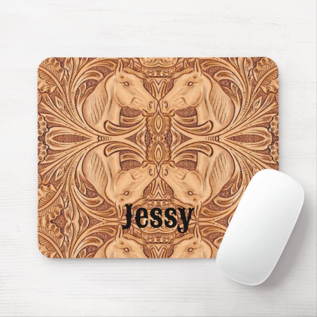 rustic western country equestrian horse lover mouse pad (With Mouse)