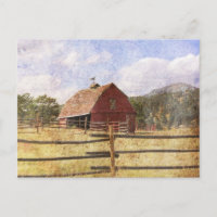 Rustic Western Country Farm Primitive Red Barn