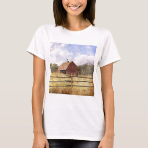 Rustic Western Country Farm Primitive Red Barn T-Shirt