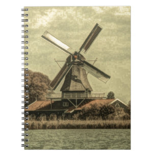 Rustic western country farmhouse antique windmill notebook
