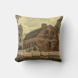 Rustic Western Country Farmhouse Chic Red Barn Cushion