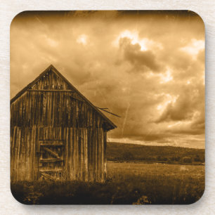 rustic western country farmhouse old barn coaster