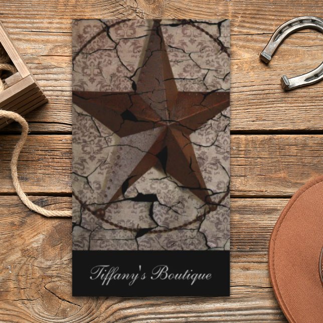 Rustic Western Country Primitive Texas Star Business Card (Rustic Western Country Primitive Texas Star Business Card)