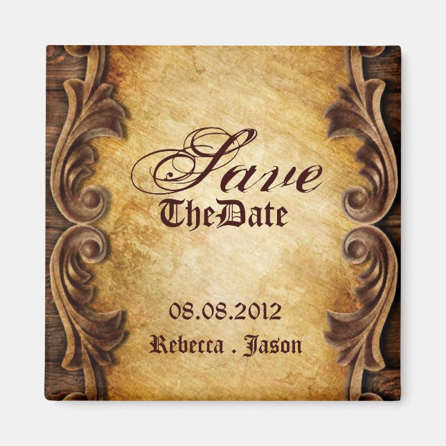 rustic western country wedding Save The Date Magnet (Front)