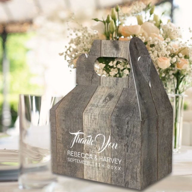 rustic western country woodgrain barn wedding favour box (rustic western country woodgrain barn wedding favor boxes)