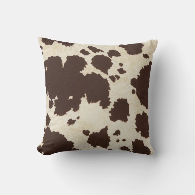 Rustic Western Cow Skin Cushion (Front)
