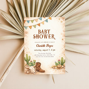 Rustic Western Cowboy Baby Shower Invitation