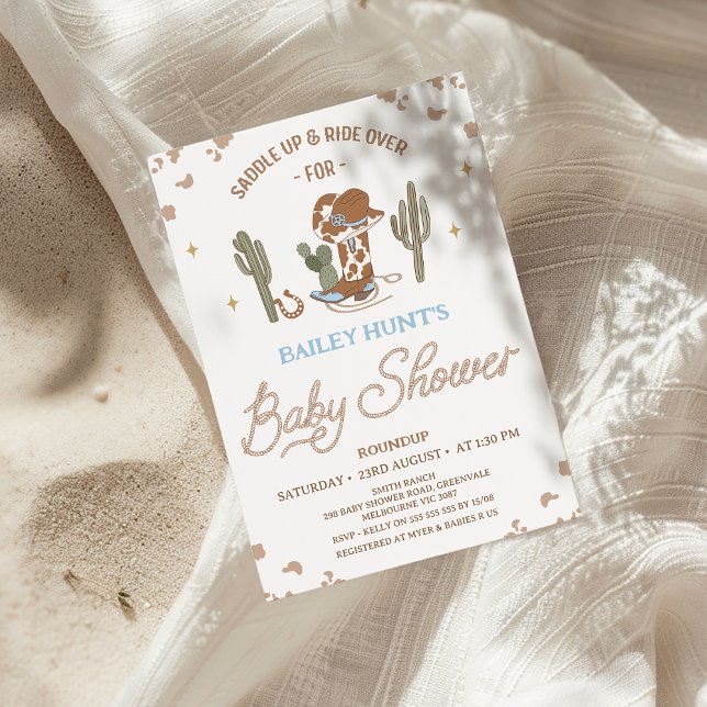 Rustic Western Cowboy Boot Cowboy Baby Shower Invitation (Cowboy Baby Shower invitation, Western Baby Shower Invitation, Wild West Southern Country Texas )