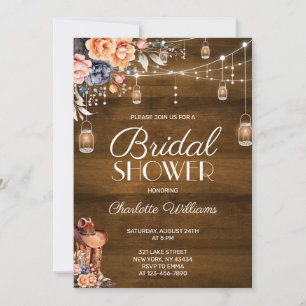 Rustic Western Cowboy Bridal Shower Invitation