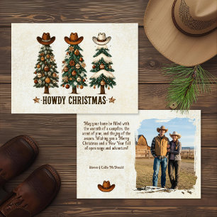 Rustic Western Cowboy Christmas Photo Holiday Card