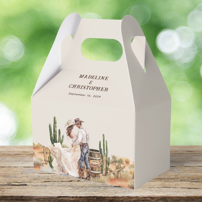Rustic Western Cowboy Cowgirl Wedding Favour Box (Creator Uploaded)
