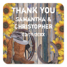 Rustic western cowboy wedding thank you