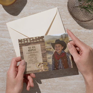 Rustic western cowboy you are wanted birthday  invitation