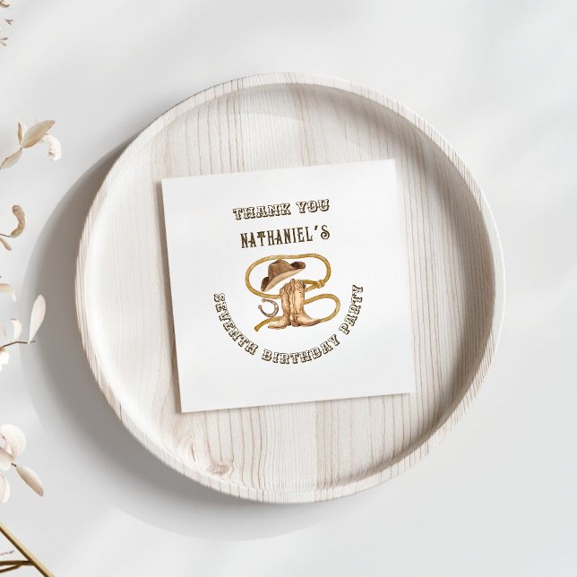 Rustic western cowboy you are wanted birthday  napkin (Creator Uploaded)