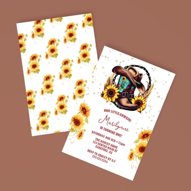 Rustic Western Cowgirl 1st Birthday Invitation (Creator Uploaded)