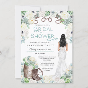 Rustic Western Cowgirl Boots Bridal Shower Invitation