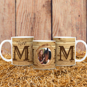 Rustic Western Cowgirl Horse Mum Photo Coffee Mug