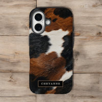Rustic Western Cowhide Pattern with Name