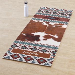 Rustic Western Cowhide Pattern  Yoga Mat