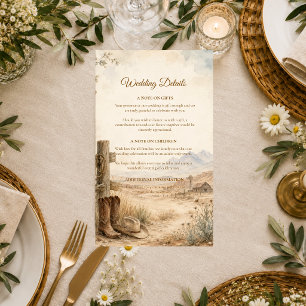 Rustic Western Desert Wedding Enclosure Card