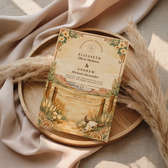Rustic Western Desert Wedding Invitation (Creator Uploaded)