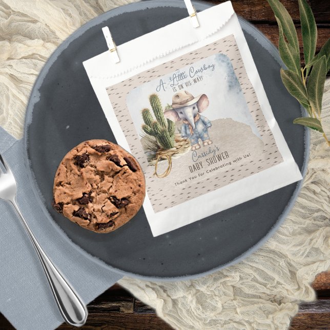 Rustic Western Elephant Cowboy Boy Baby Shower Favour Bags (Rustic Western Elephant Cowboy Boy Baby Shower Favor Bags)