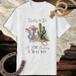 Rustic Western Elephant Cowboy Mummy to Be T-Shirt<br><div class="desc">Welcome to our cute and rustic boho watercolor western elephant cowboy boy baby shower template design collection! Embrace the enchanting allure of the bohemian spirit with our delightful assortment of templates featuring a loveable baby elephant dressed in a cowboy hat and a cosy blue long john one piece. This endearing...</div>