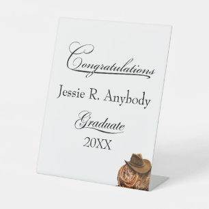 Rustic Western Graduation Pedestal Sign