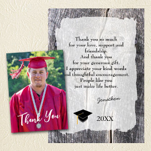 Rustic Western Graduation Thank You card