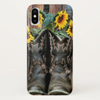 Rustic Western Horse Cowboy boots Sunflowers