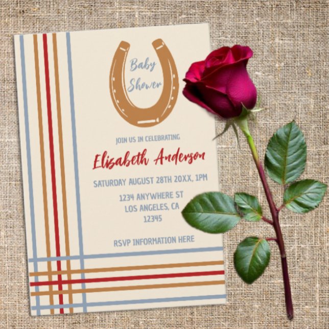 Rustic Western Horseshoe Baby Shower Invitation (Creator Uploaded)