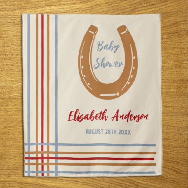 Rustic Western Horseshoe Baby Shower Tapestry (Creator Uploaded)