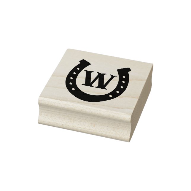 Rustic Western Horseshoe Monogram Rubber Stamp (Stamp)