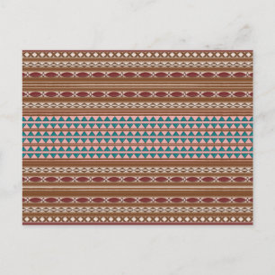 Rustic Western Pattern Postcard