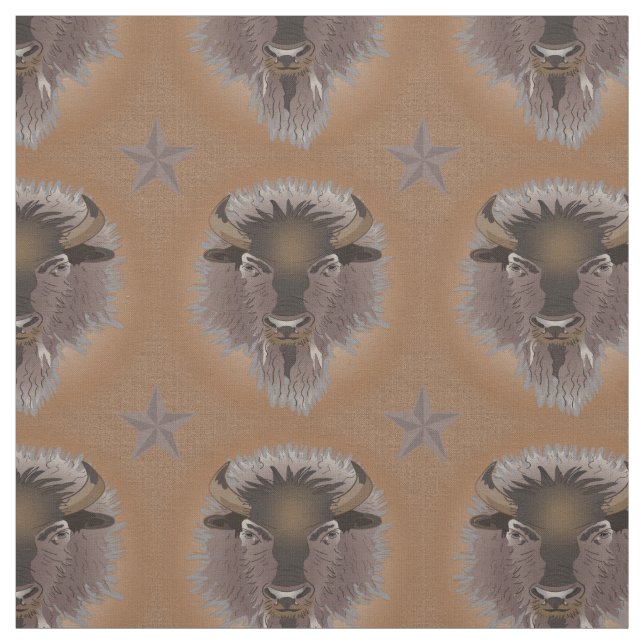 Rustic Western Plains Bison Fabric (Swatch)