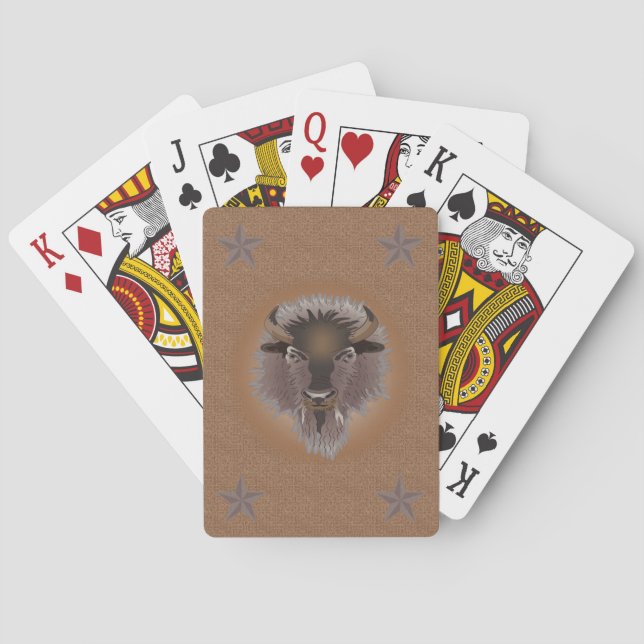 Rustic Western Plains Bison Playing Cards (Back)