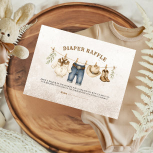 Rustic Western Ranch Cowboy Diaper Raffle Enclosure Card