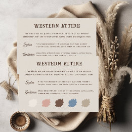 Rustic Western Ranch Wedding Attire Enclosure Card