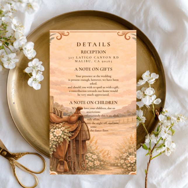 Rustic Western Ranch Wedding Enclosure Card (Creator Uploaded)